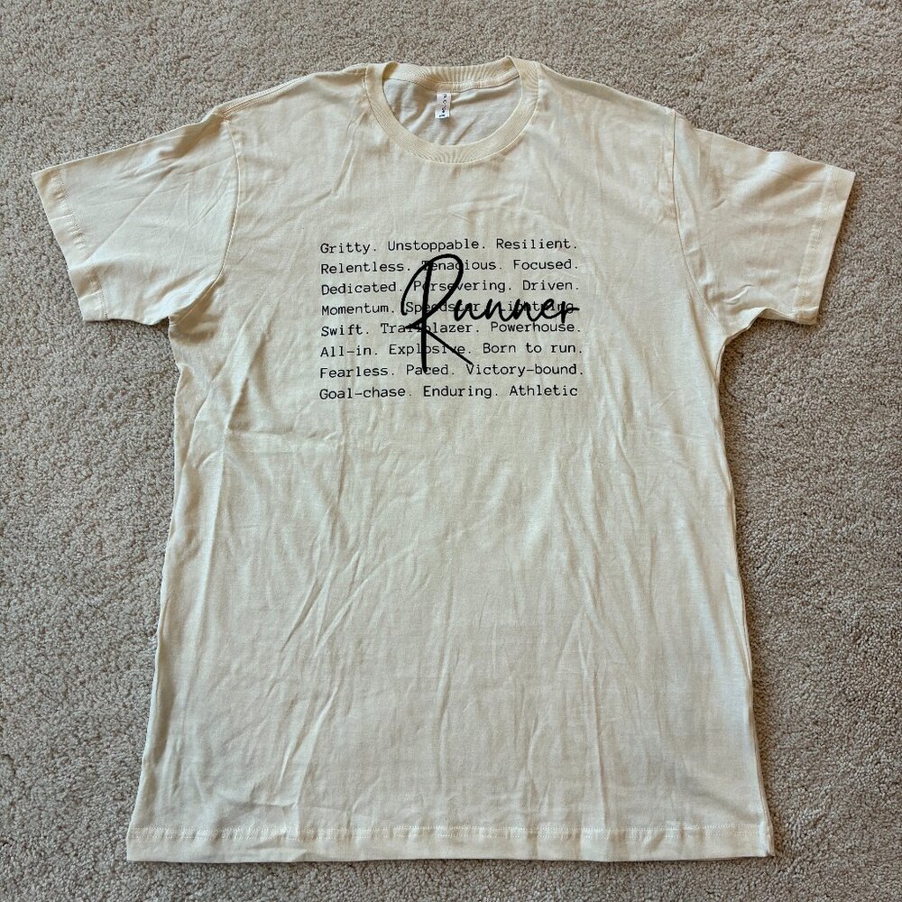TeeLand "Running" Workout Casual Short-Sleeve Top T-Shirt